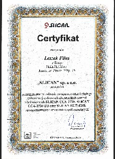 Certyfikat NCT 1248 i CCA 2720